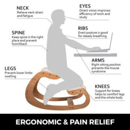 Vevor Ergonomic Kneeling Chair 220 Lbs Load Capacity Kneeling Posture Desk Chair Stool Computer Stool White Oak - thumbnail 2