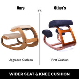 Vevor Ergonomic Kneeling Chair 220 Lbs Load Capacity Kneeling Posture Desk Chair Stool Computer Stool White Oak - thumbnail 4