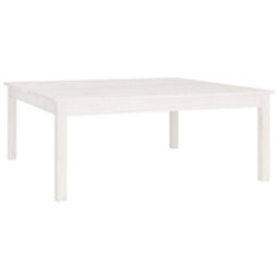 Berkfield Stylish Coffee Table White 100X100X40 Cm Solid Wood Pine - thumbnail 1