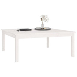 Berkfield Stylish Coffee Table White 100X100X40 Cm Solid Wood Pine - thumbnail 5