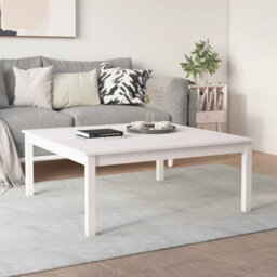 Berkfield Stylish Coffee Table White 100X100X40 Cm Solid Wood Pine - thumbnail 4