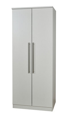 Bergamo Ready Assembled Contemporary Matt Grey Matt Tall Double Wardrobe (H)1825mm (W)740mm (D)535mm - image 1