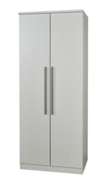 Bergamo Ready Assembled Contemporary Matt Grey Matt Tall Double Wardrobe (H)1825mm (W)740mm (D)535mm - thumbnail 1