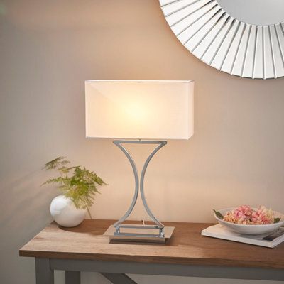Anson Lighting Virginia Table Light Finished In Chrome Plate And White Fabric - image 1