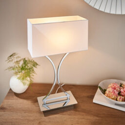 Anson Lighting Virginia Table Light Finished In Chrome Plate And White Fabric - thumbnail 2