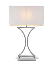 Anson Lighting Virginia Table Light Finished In Chrome Plate And White Fabric - thumbnail 6