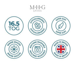 MHG Living 16.5 Tog Winter Duvet - Hypoallergenic Stripe Microfibre, Soft, Breathable & Machine Washable - Super King - thumbnail 8