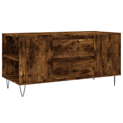 Berkfield Modern Coffee Table Smoked Oak 102X44.5X50 Cm Engineered Wood - image 1