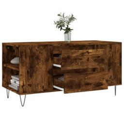 Berkfield Modern Coffee Table Smoked Oak 102X44.5X50 Cm Engineered Wood - thumbnail 4