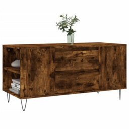 Berkfield Modern Coffee Table Smoked Oak 102X44.5X50 Cm Engineered Wood - thumbnail 3
