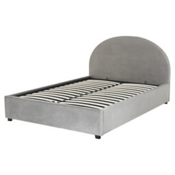 Beliani Ottoman Bed Velvet Vaucluse 160 X 200 Cm (Eu King Size) Light Grey - thumbnail 8