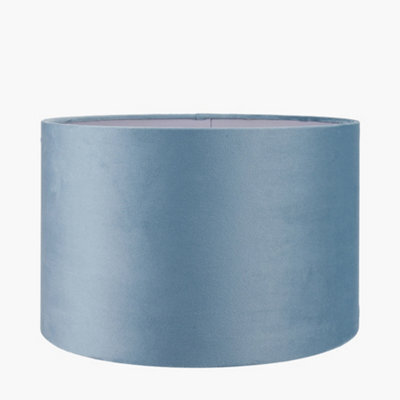 Pacific Lifestyle 25Cm Duck Egg Velvet Cylinder Lampshade Soft Blue Table Lamp Shade - image 1