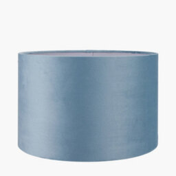Pacific Lifestyle 25Cm Duck Egg Velvet Cylinder Lampshade Soft Blue Table Lamp Shade