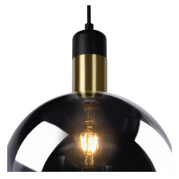 Lucide Large Julius Glass Ceiling Pendant Light Black Smoked - thumbnail 8