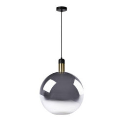 Lucide Large Julius Glass Ceiling Pendant Light Black Smoked - thumbnail 3
