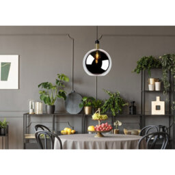 Lucide Large Julius Glass Ceiling Pendant Light Black Smoked - thumbnail 5