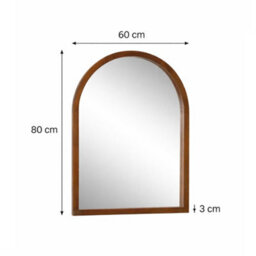 Melody Maison Dark Wood Framed Arched Wall Mirror - 60Cm X 80Cm - Ashwell Range - thumbnail 9