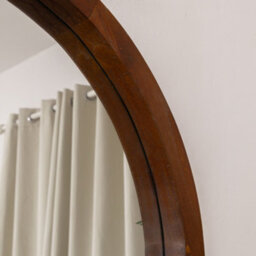 Melody Maison Dark Wood Framed Arched Wall Mirror - 60Cm X 80Cm - Ashwell Range - thumbnail 2