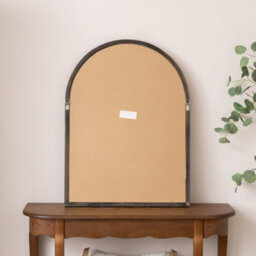 Melody Maison Dark Wood Framed Arched Wall Mirror - 60Cm X 80Cm - Ashwell Range - thumbnail 6