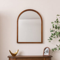Melody Maison Dark Wood Framed Arched Wall Mirror - 60Cm X 80Cm - Ashwell Range - thumbnail 5
