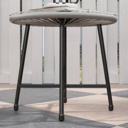 Wyld Haus Nibaco 3-Piece Outdoor Rattan Rope Bistro Set With Glass Top Table, Black Grey, 2 Seats - thumbnail 8