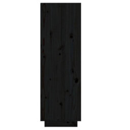 Berkfield Shoe Cabinet Black 34X30X105 Cm Solid Wood Pine - thumbnail 4