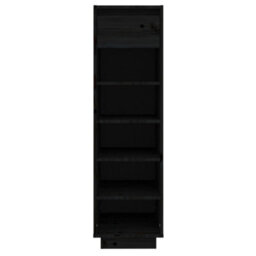 Berkfield Shoe Cabinet Black 34X30X105 Cm Solid Wood Pine - thumbnail 3