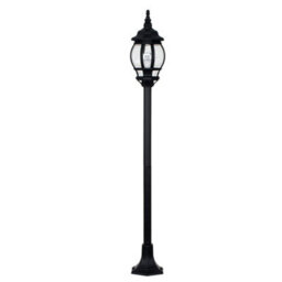 Valuelights Windsor Modern Black Outdoor Garden Ip44 Rated Wired Bollard Lamp Post Light - thumbnail 2