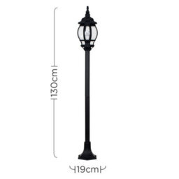 Valuelights Windsor Modern Black Outdoor Garden Ip44 Rated Wired Bollard Lamp Post Light - thumbnail 8