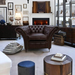 Chesterfield Club Chair New England Dark Brown Leather In Balmoral Style - thumbnail 6