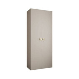 Arte Elegant Cashmere Como I Hinged Door Wardrobe H2460mm W1000mm D500mm, Eight Shelves, Hanging Rail, Gold Handles - thumbnail 1