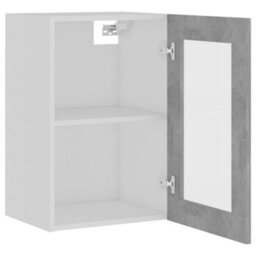 Vidaxl Hanging Glass Cabinet Lyon Concrete Grey 40X31X60 Cm Engineered Wood - thumbnail 5