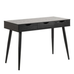 Wyld Haus Dresden Black Wooden Office Desk With 3 Drawers - thumbnail 3