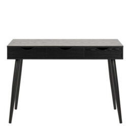 Wyld Haus Dresden Black Wooden Office Desk With 3 Drawers - thumbnail 4
