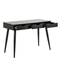 Wyld Haus Dresden Black Wooden Office Desk With 3 Drawers - thumbnail 6