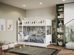 Flair Bea Wooden Bunk Bed With Trundle White - thumbnail 3