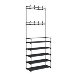 5 Shelves Coat Stand Coat Hat Jacket Floor Standing Clothes Rack - thumbnail 1