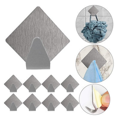 Adhesive Stainless Steel Hooks, Extremely Adhesive And Waterproof Wall Hooks, No Drilling Required, For Bathroom - image 1