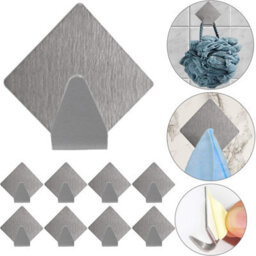 Adhesive Stainless Steel Hooks, Extremely Adhesive And Waterproof Wall Hooks, No Drilling Required, For Bathroom - thumbnail 3