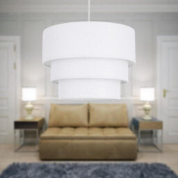 First Choice Lighting Pair Of White 3 Tier Ceiling Light Shades - thumbnail 7