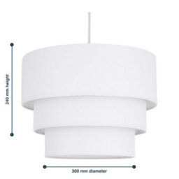First Choice Lighting Pair Of White 3 Tier Ceiling Light Shades - thumbnail 5