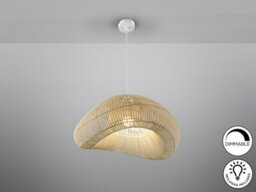 Luminosa Lighting Luminosa Sabah Wire Frame Pendant Ceiling Light Rattan Xe27 870Lm - Uk Stock - thumbnail 5
