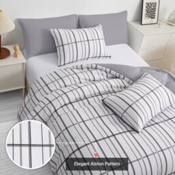Pamposh Super King Duvet Cover Set Premium Brushed Microfiber Duvet Cover Ultrasoft Easy Care Lightweight Sets With Zipper Closure - thumbnail 3