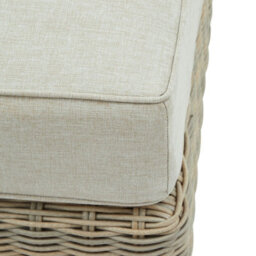 Wyld Haus Sorrento Outdoor Cream Rattan Wicker Footstool With Padded Cushion - thumbnail 5
