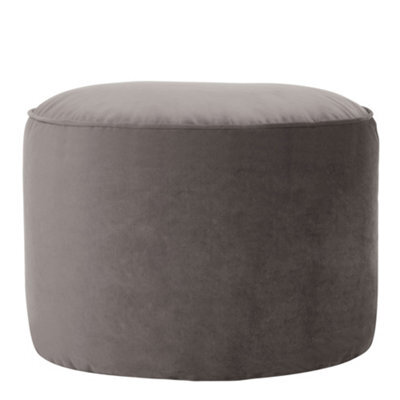 icon Milano Velvet Bean Bag Pouffe Charcoal Grey Large Velvet Footstools - image 1