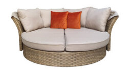 Signature Weave Lily Wicker Garden Day Bed Sun Lounger Chair Sofa Canopy Natural - thumbnail 2