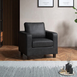 Furnishings For Less UK York Black Faux Leather 3 Piece Sofa Suite 3 Seater, 2 Seater And Armchair - thumbnail 7