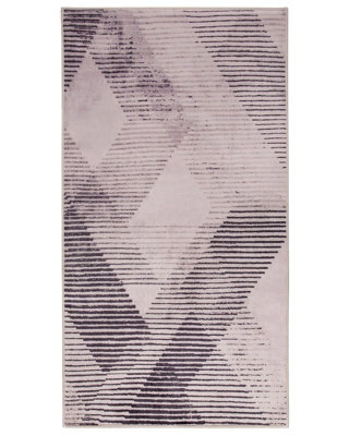Beliani Pink Abstract Rug 80 X 150 Cm - Low Pile Polyester Rectangle - image 1