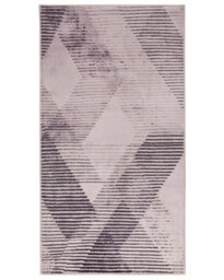 Beliani Pink Abstract Rug 80 X 150 Cm - Low Pile Polyester Rectangle - thumbnail 1