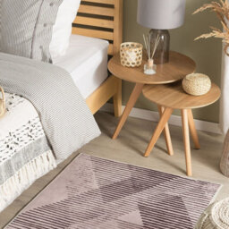 Beliani Pink Abstract Rug 80 X 150 Cm - Low Pile Polyester Rectangle - thumbnail 2